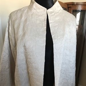 Eileen Fisher Cream Stitch Patterned Light Coverup